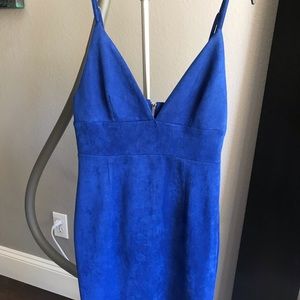 Lulus blue velvet cocktail dress S
